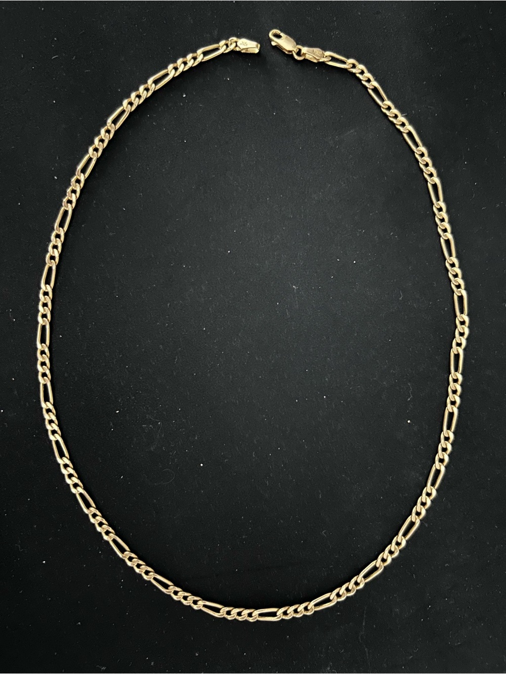 14K Solid Yellow Gold Figaro Chain Necklace 18” inches Unisex